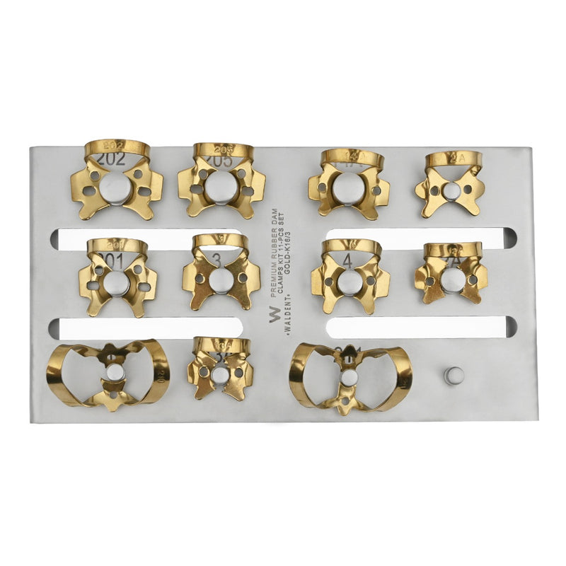 Waldent Rubber Dam Clamps Kit Titanium Gold (set of 11) (K16/3)