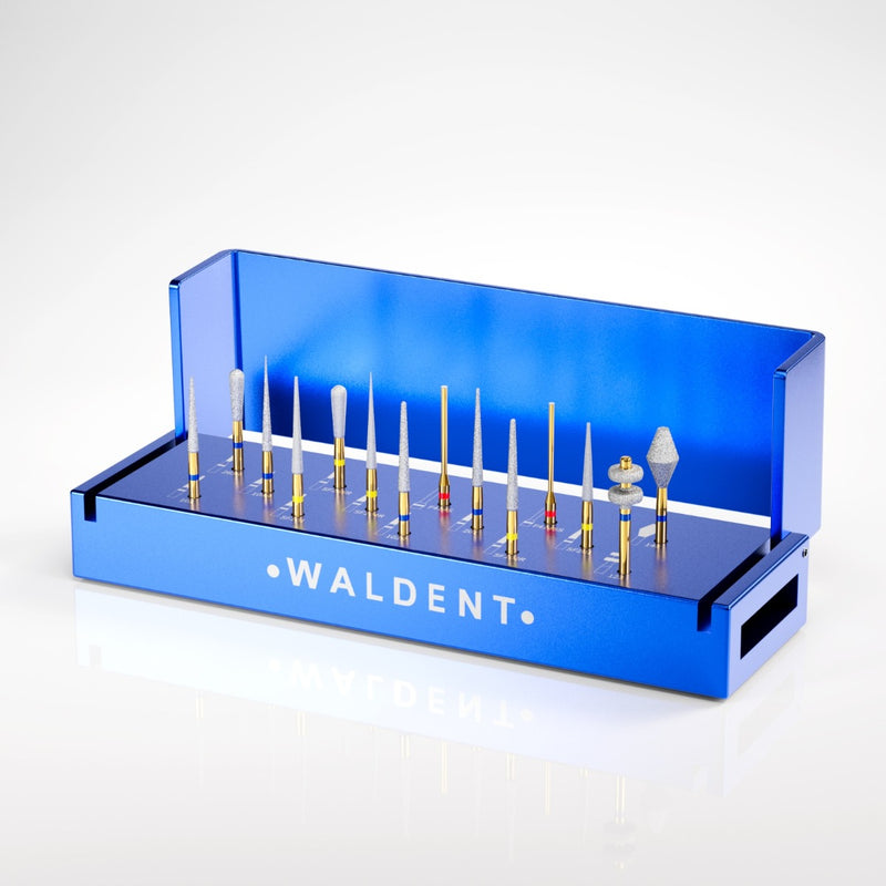 Waldent Crown & Bridge Tooth Preparation Diamond Bur Kit (Set of 14)